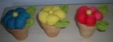 Trio de vasos flor com enchimento