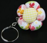 Chaveiro de Flor de Tecido